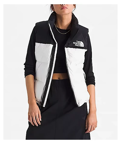 The North Face 1996 Retro Nuptse White & Black Puffer Vest