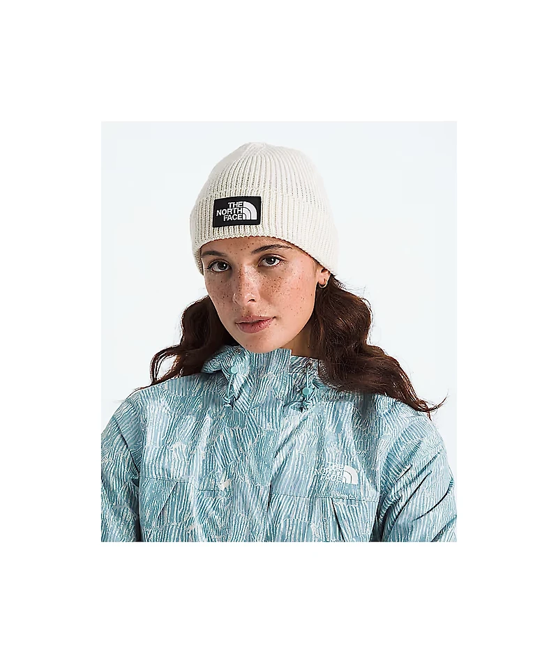 The North Face Logo Box White Dune Beanie