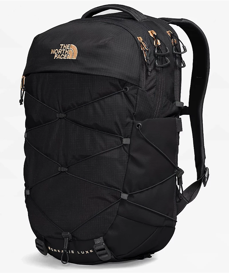The North Face Women's Borealis Luxe Black & Burnt Coral Backpack