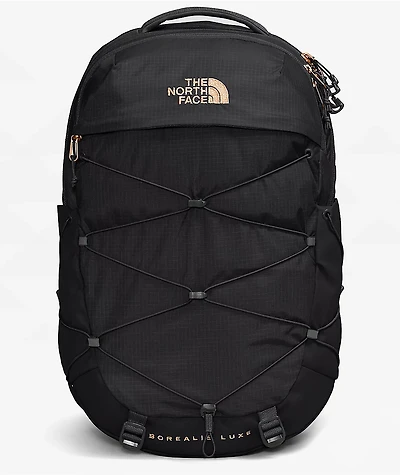 The North Face Women's Borealis Luxe Black & Burnt Coral Backpack