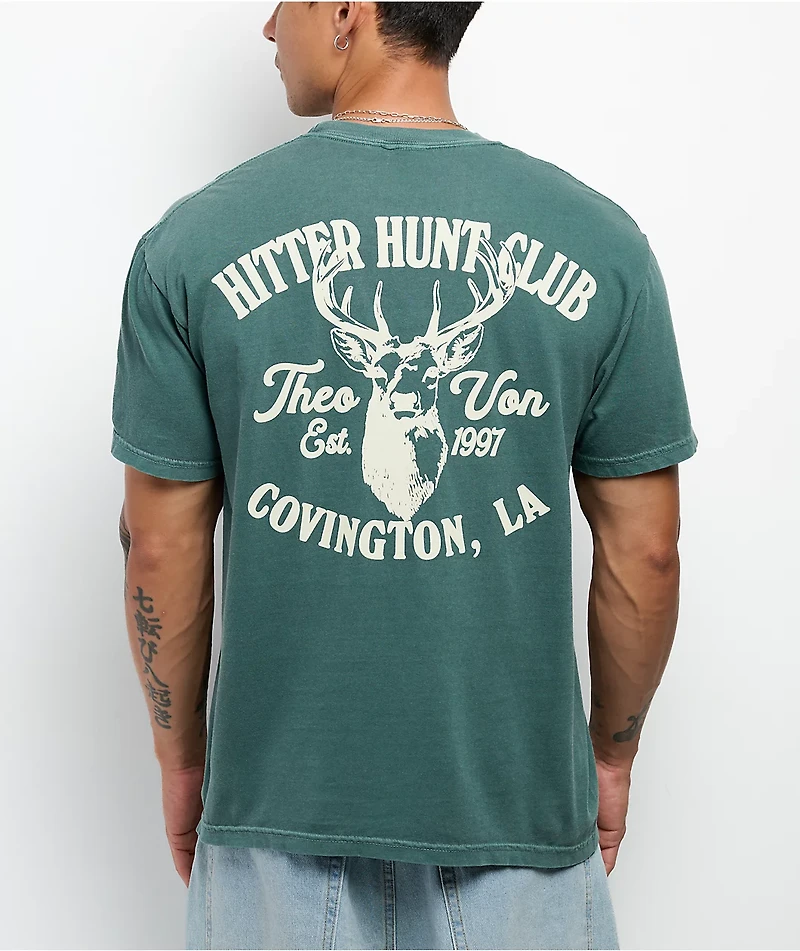Theo Von Hitter Hunt Club Green T-Shirt