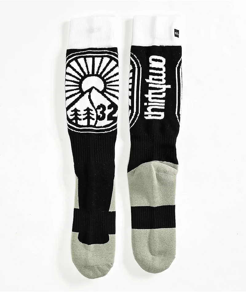 ThirtyTwo Halo Black & White Snowboard Socks