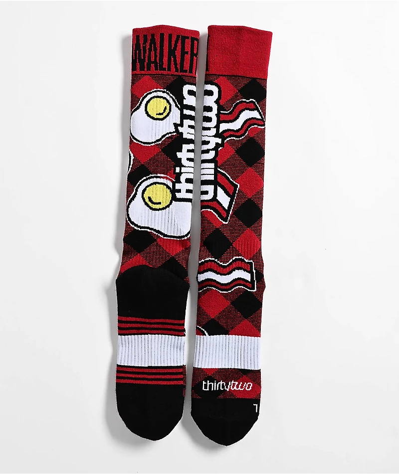 ThirtyTwo Walker Signature Red Merino Snowboard Socks