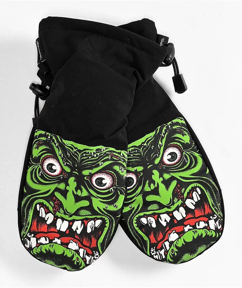 ThirtyTwo x Santa Cruz Green & Black 15k Snowboard Mittens