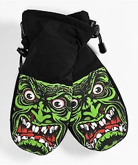 ThirtyTwo x Santa Cruz Green & Black 15k Snowboard Mittens