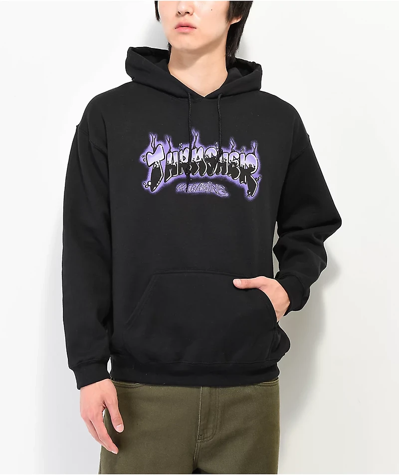 Thrasher Airbrush Black & Purple Hoodie