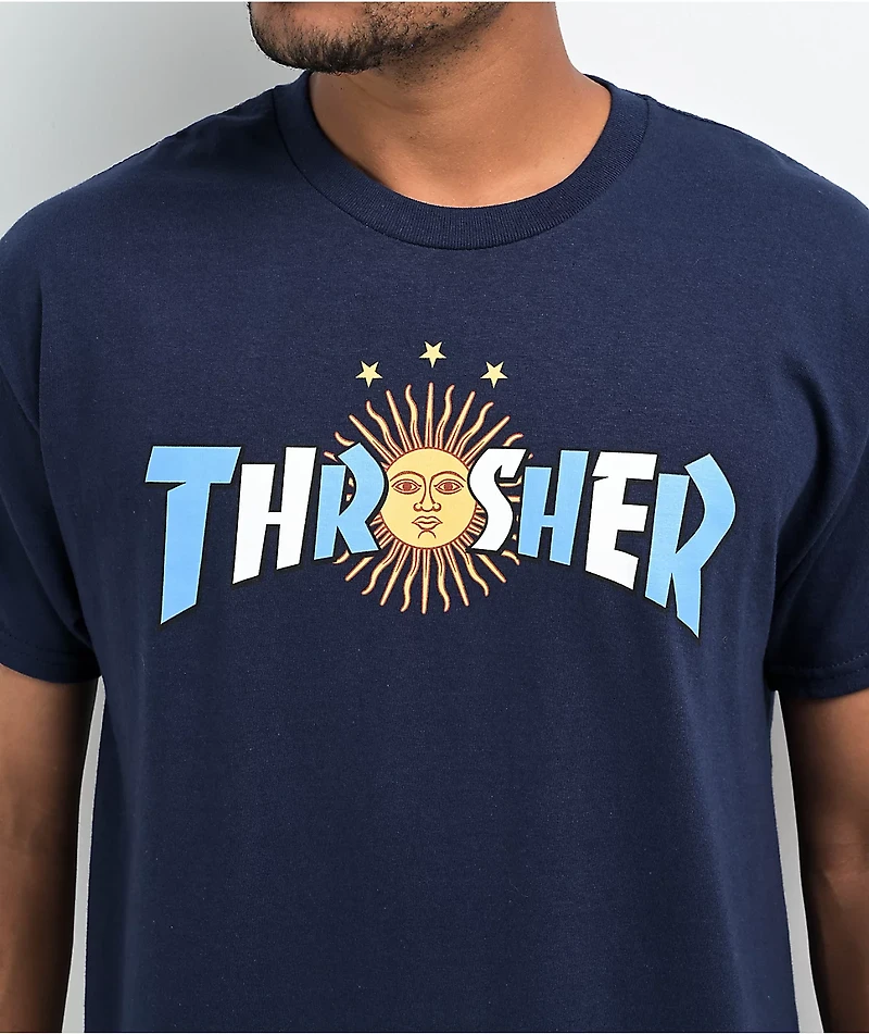 Thrasher Argentina Estrella Navy T-Shirt