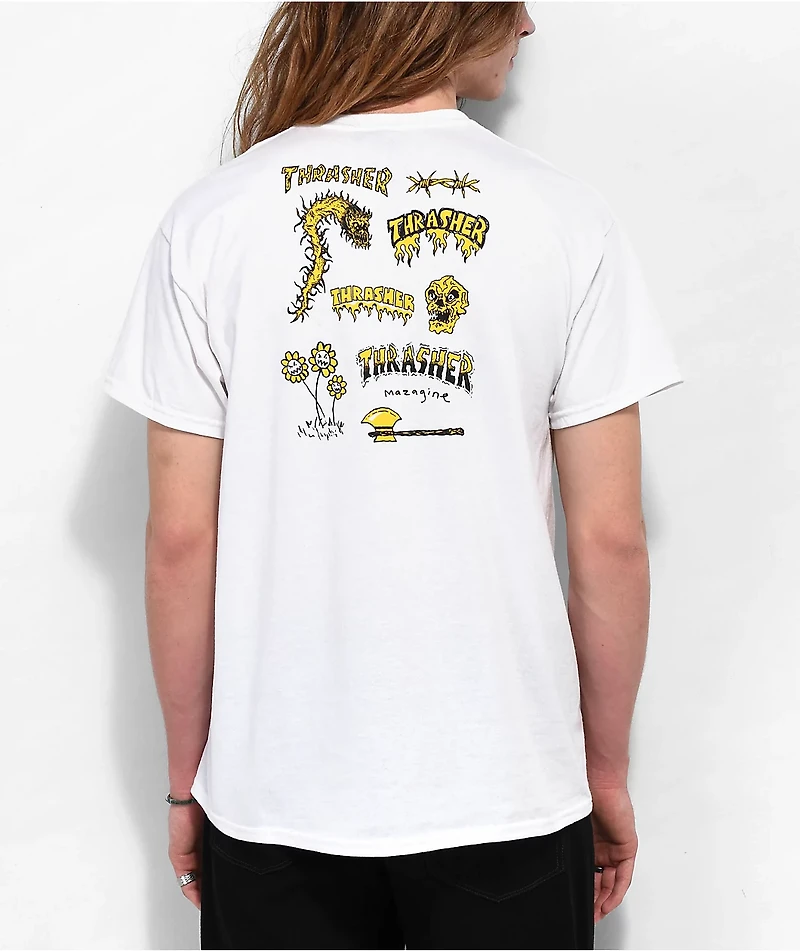 Thrasher Barbarian White T-Shirt