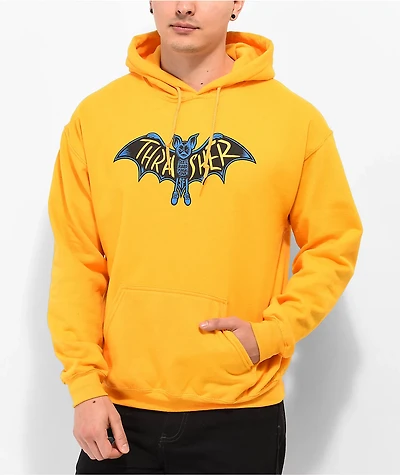 Thrasher Bat Gold Hoodie