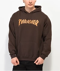 Thrasher Burn It Down Brown Hoodie