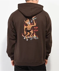 Thrasher Burn It Down Brown Hoodie