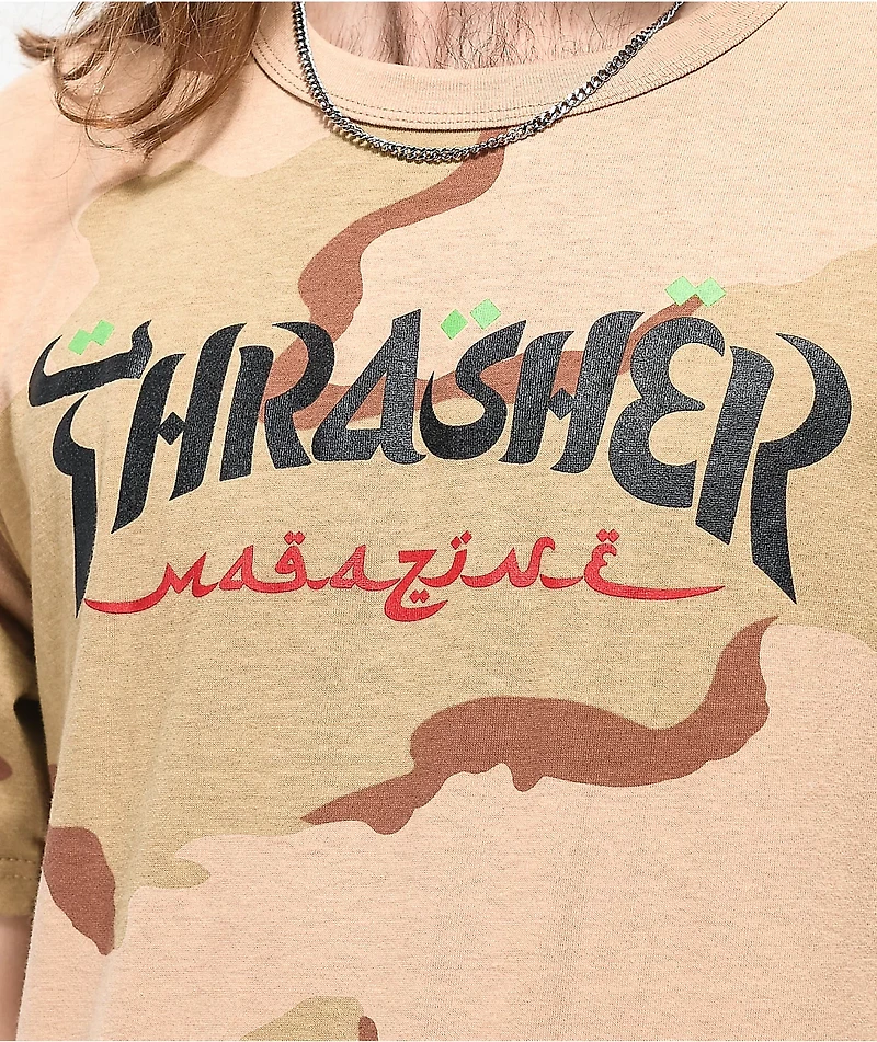 Thrasher Calligraphy Desert Camo T-Shirt