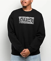 Thrasher Chrome Genuine Magazine Black Crewneck Sweatshirt
