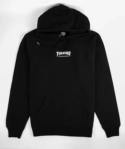 Thrasher Embroidered Heavyweight Black Hoodie