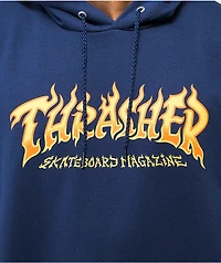 Thrasher Fire Logo Navy Hoodie