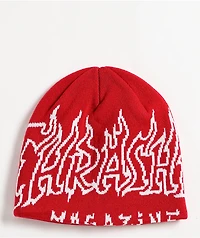 Thrasher Fire Outlined Red Skully Beanie