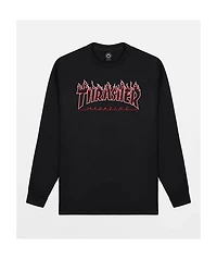 Thrasher Flame Black Long Sleeve T-Shirt