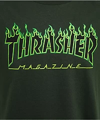 Thrasher Flame Logo Green T-Shirt