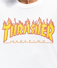 Thrasher Flame Logo White T-Shirt