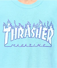 Thrasher Flame Sky Blue T-Shirt