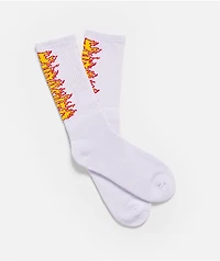 Thrasher Flame White Crew Socks