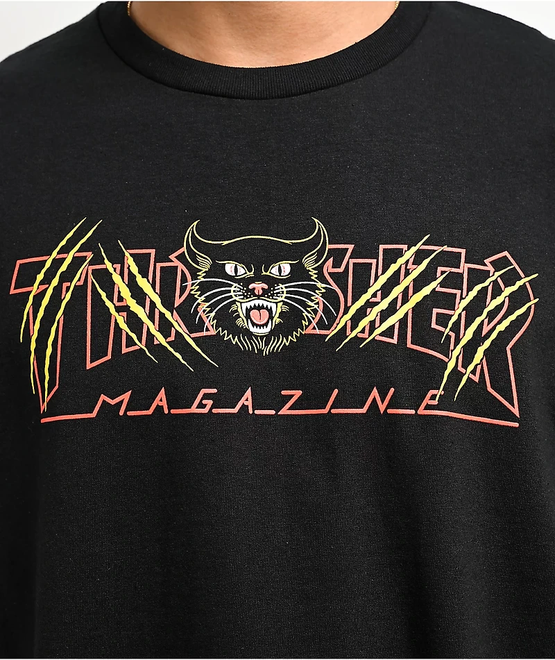 Thrasher Gato Black T Shirt