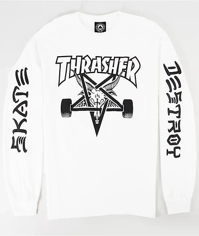 Thrasher Goat Destroy White Long Sleeve T-Shirt