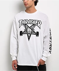 Thrasher Goat Destroy White Long Sleeve T-Shirt