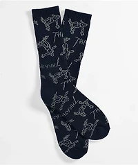 Thrasher Gonz Logo Blue Crew Socks
