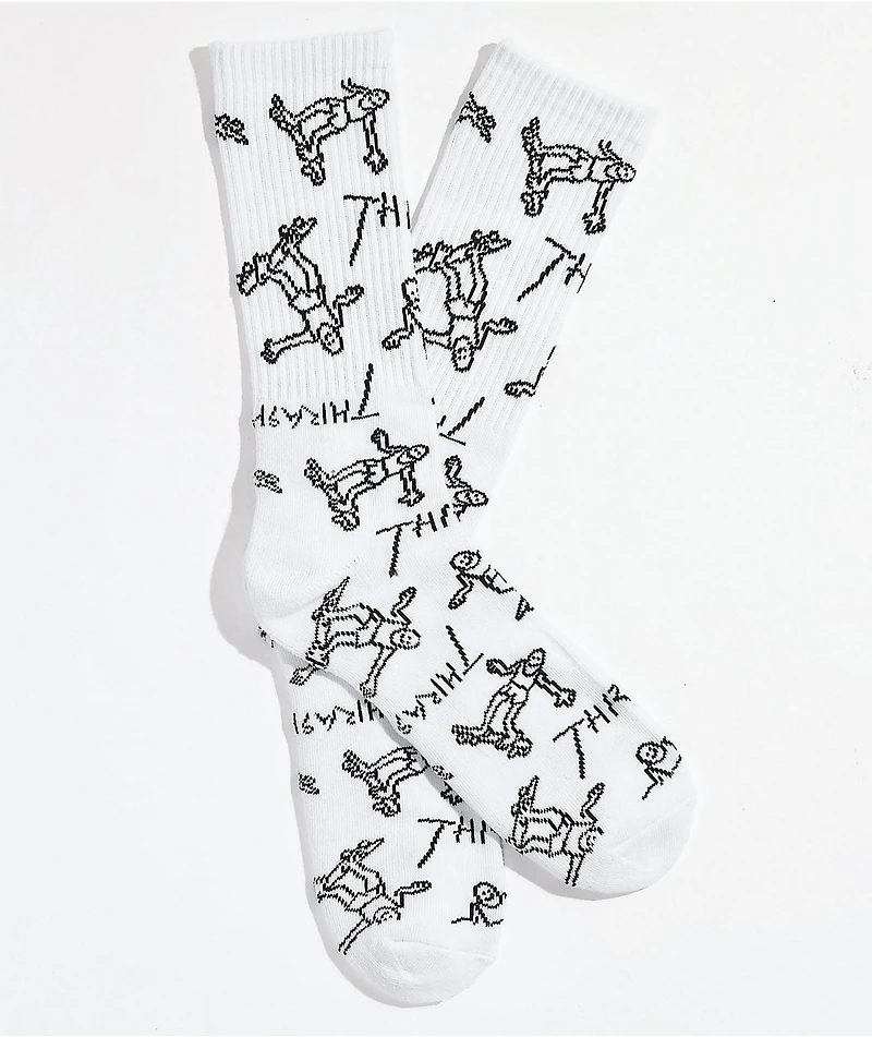 Thrasher Gonz Logo White Crew Socks