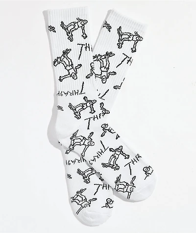 Thrasher Gonz Logo White Crew Socks