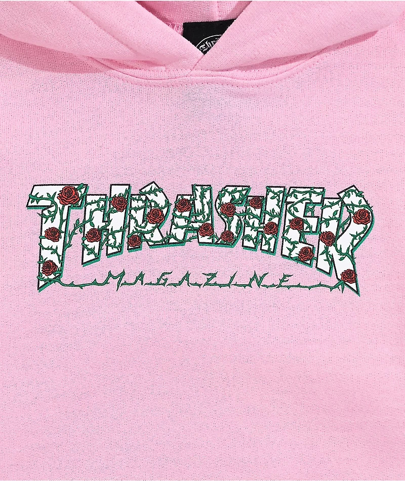 Thrasher Kids' Roses Pink Hoodie