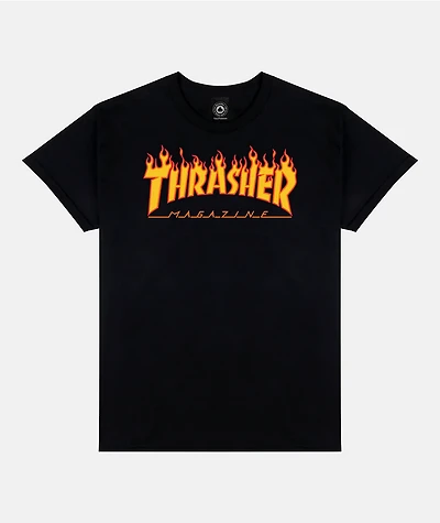 Thrasher Kids Flame Black T-Shirt