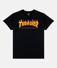 Thrasher Kids Flame Black T-Shirt