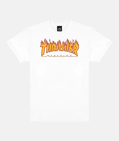 Thrasher Kids Flame White T-Shirt