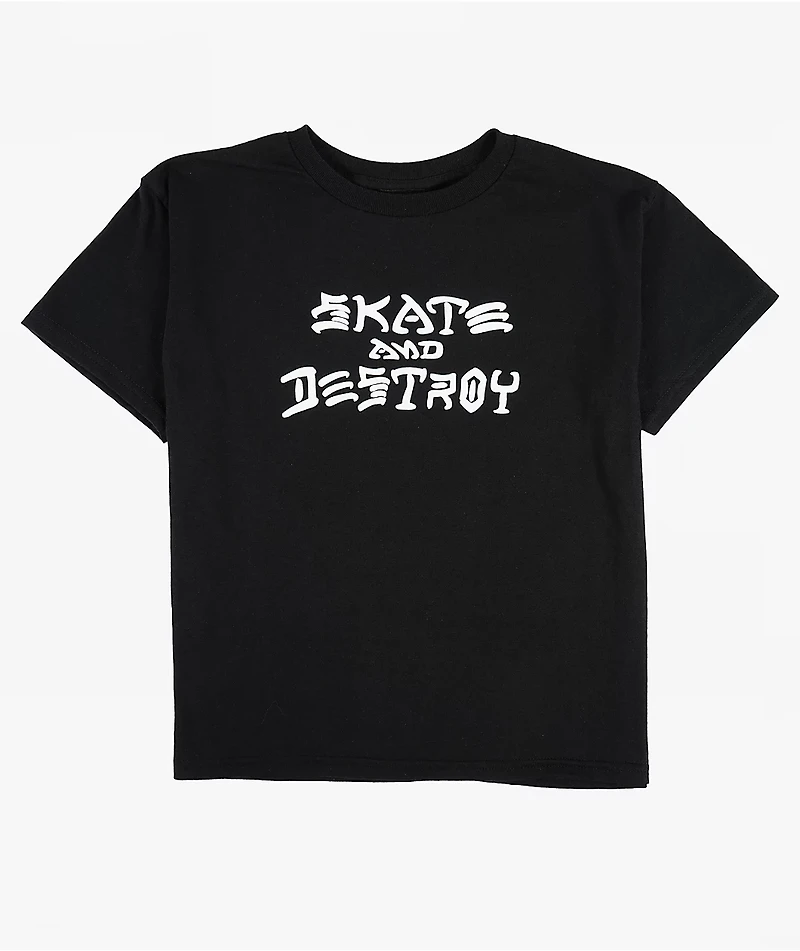 Thrasher Kids Sk8 And Destroy Black T-Shirt