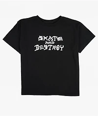 Thrasher Kids Sk8 And Destroy Black T-Shirt