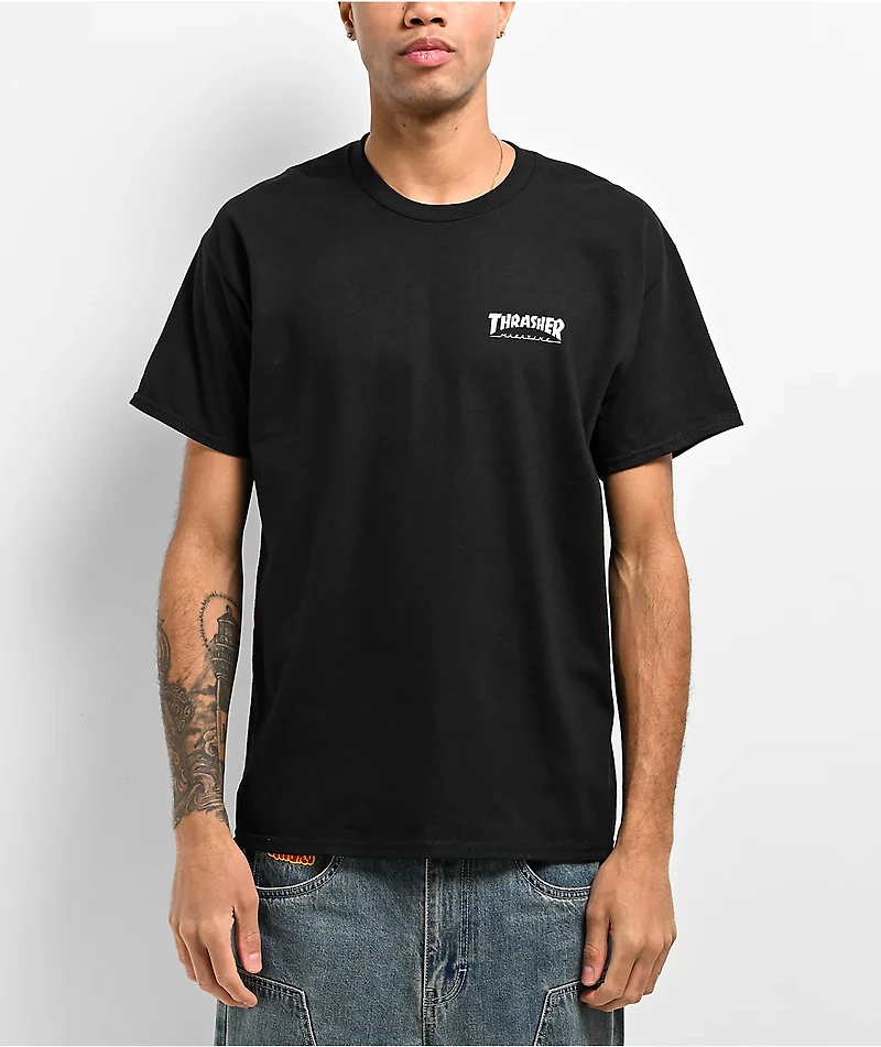Thrasher Little Logo Black T-Shirt