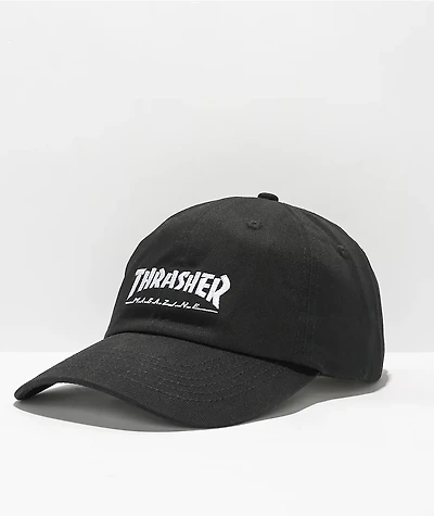 Thrasher Logo Black Strapback Hat