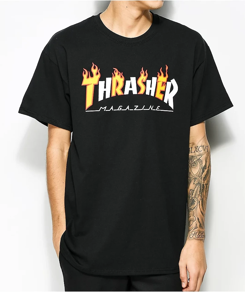 Thrasher Mag Flame Black T-Shirt