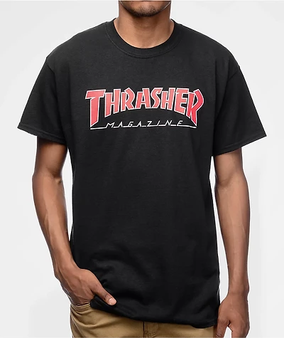 Thrasher Magazine Outlined Black T-Shirt