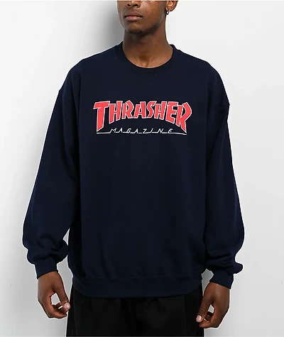 Thrasher Outline Navy Crewneck Sweatshirt