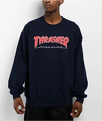 Thrasher Outline Navy Crewneck Sweatshirt