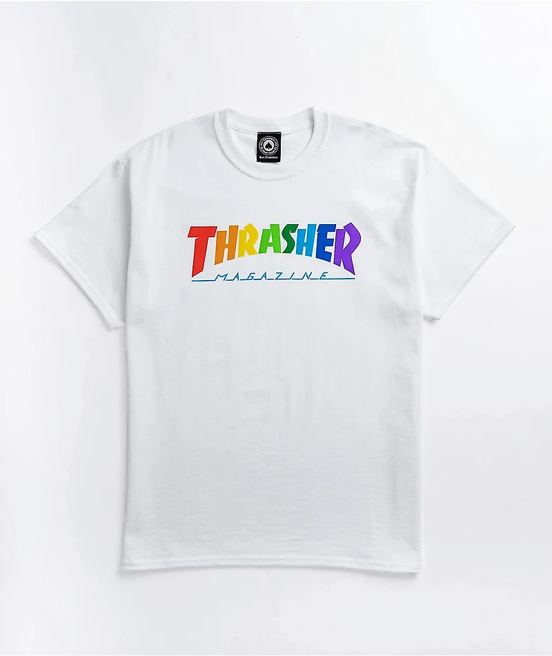 Thrasher Rainbow White T-Shirt
