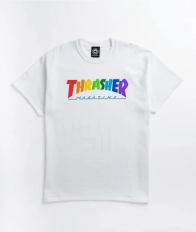 Thrasher Rainbow White T-Shirt