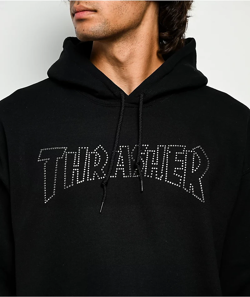 Thrasher Rhinestone Black Hoodie