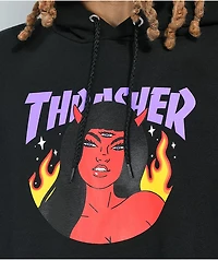 Thrasher Roja Black Hoodie