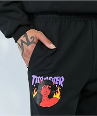Thrasher Roja Black Sweatpants