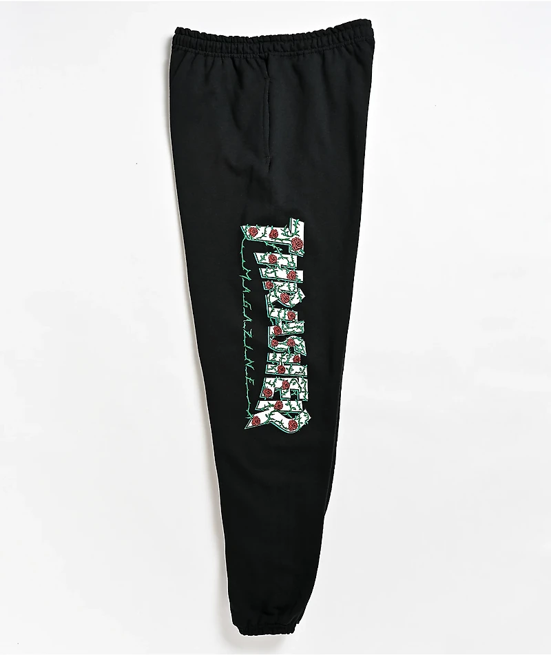 Thrasher Roses Black Sweatpants