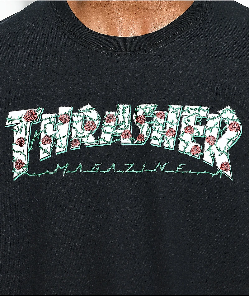Thrasher Roses Black T-Shirt